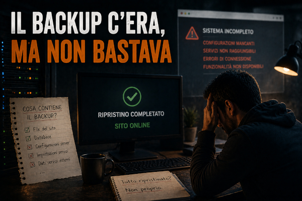 Backup del sito web incompleto