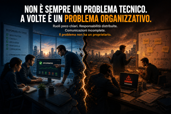 Un problema tecnico può avere origine nell'organizzazione del lavoro